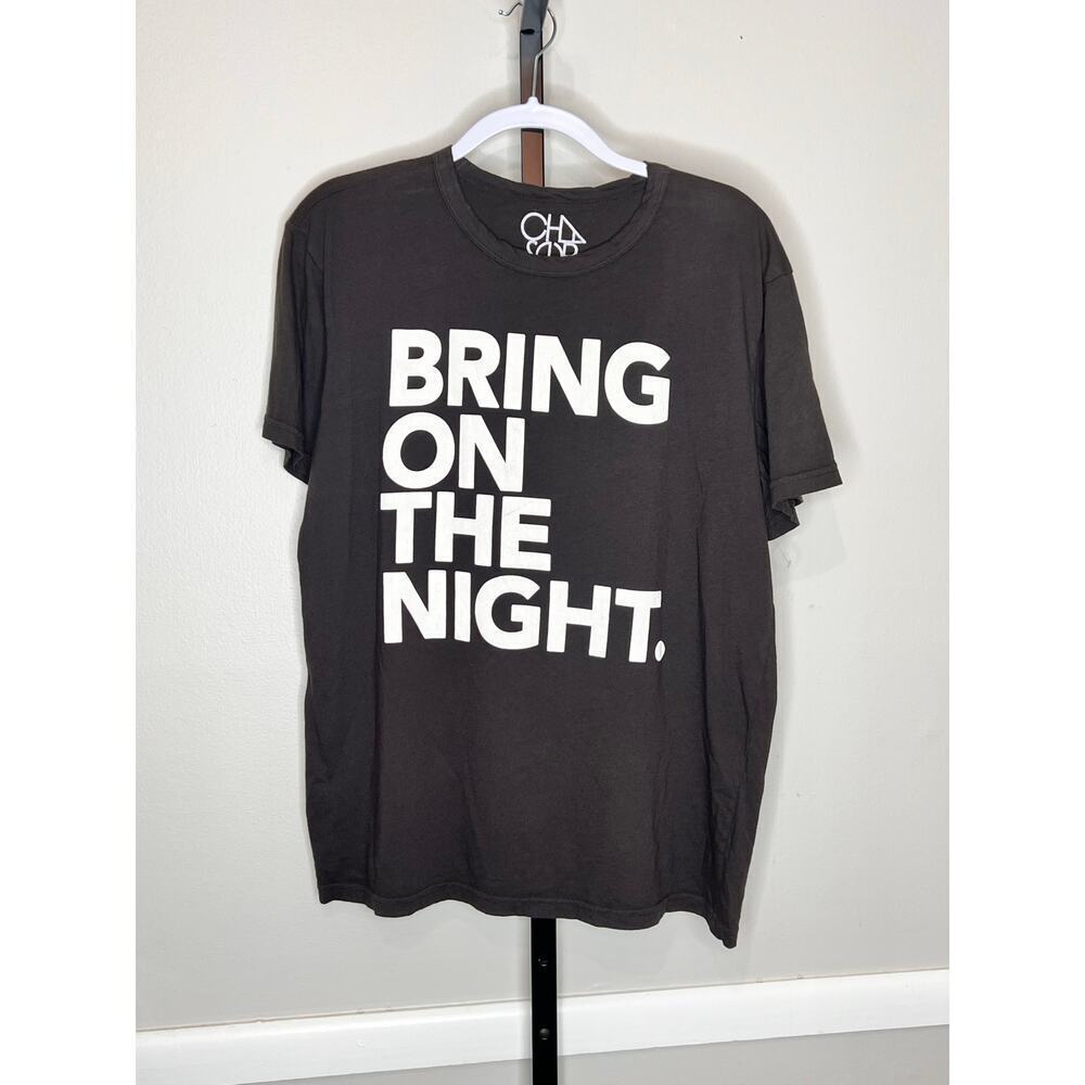 Chaser Bring On The Night Short Sleeve Crew Neck Graphic Tee Black/White Mens L
